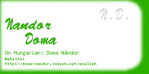nandor doma business card