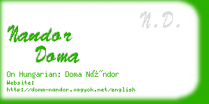 nandor doma business card